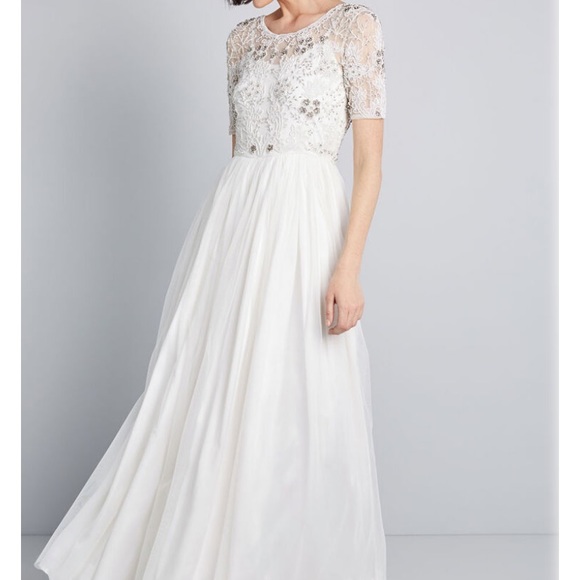 Modcloth Dresses & Skirts - Modcloth Everlasting Romance beaded wedding dress
